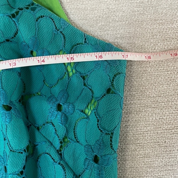 Vibrant Blue and Green Halter Midi Dress for Cocktail Events - Picture 12 of 16